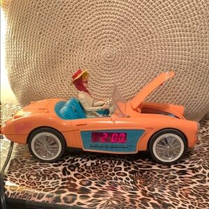 Barbie Orange and Blue Convertible Car Radio Alarm Clock